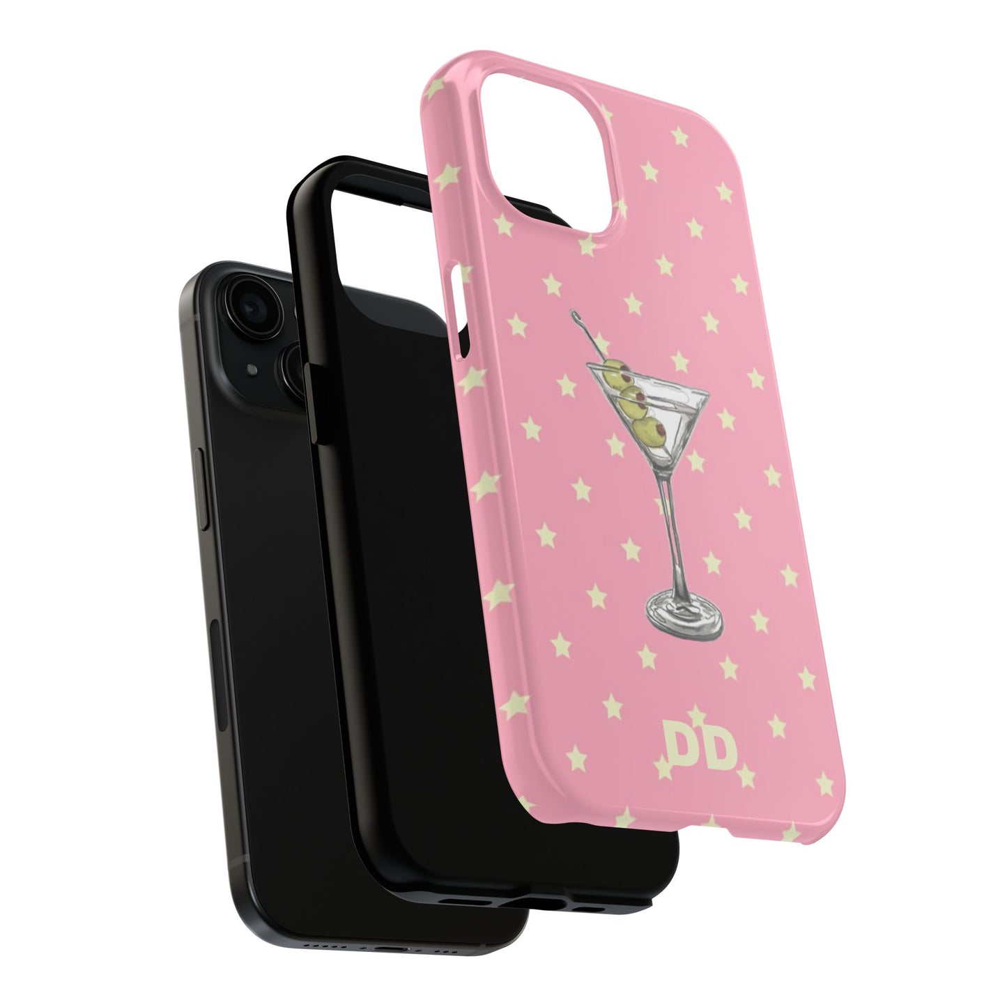 Martini Phone Case in Pink & Crème Stars