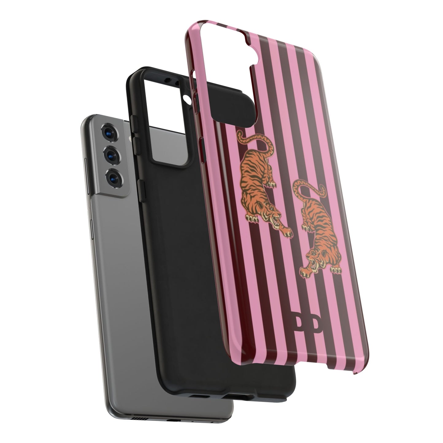 Tigress Phone Case in Burgundy & Pink