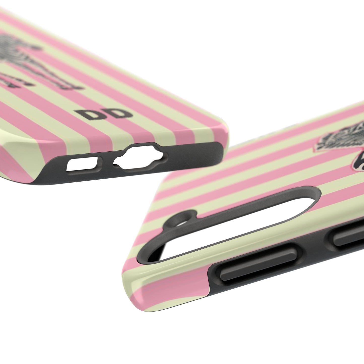 Zebra Phone Case in Pink & Crème Stripe