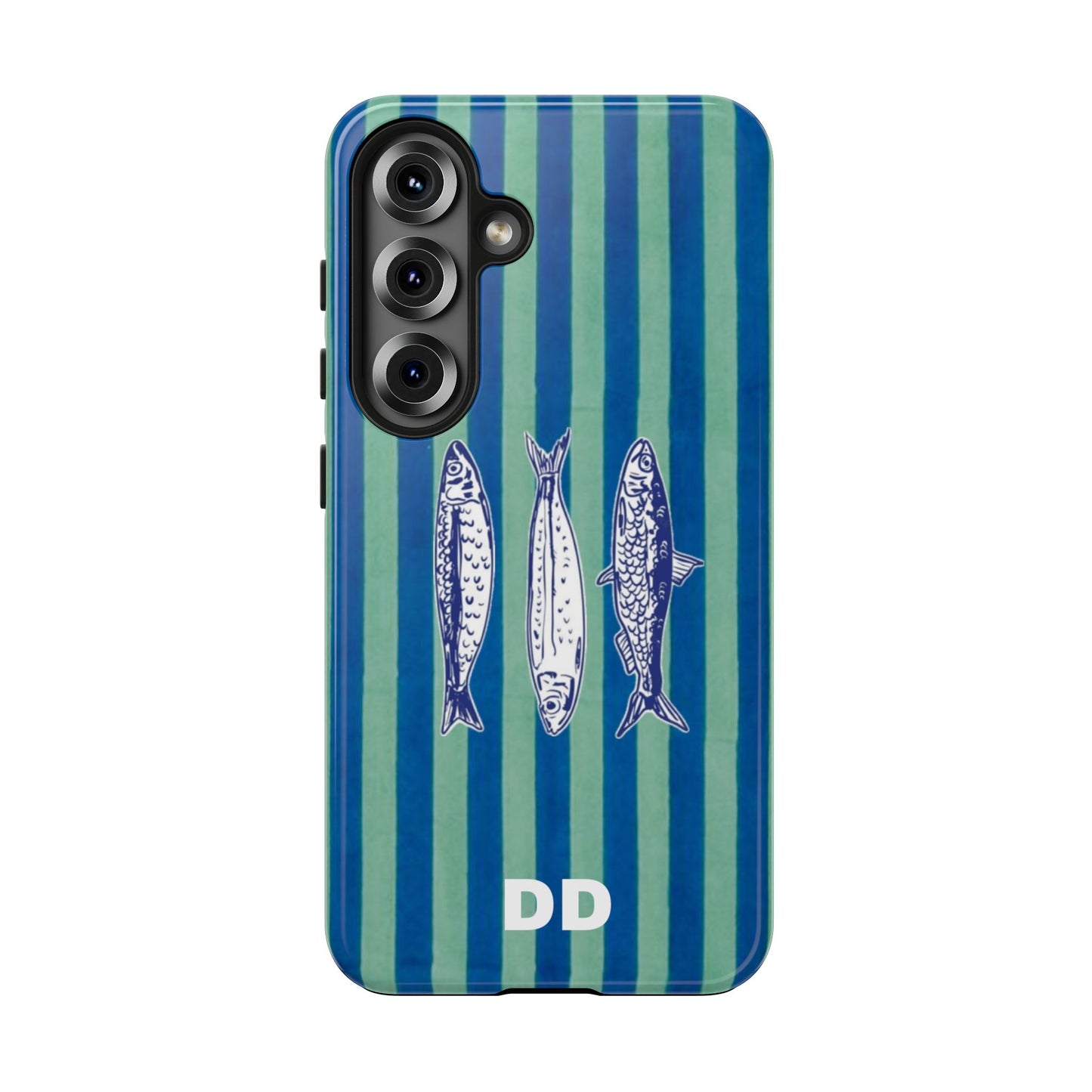 Sardine Phone Case in Turquoise & Blue Stripe