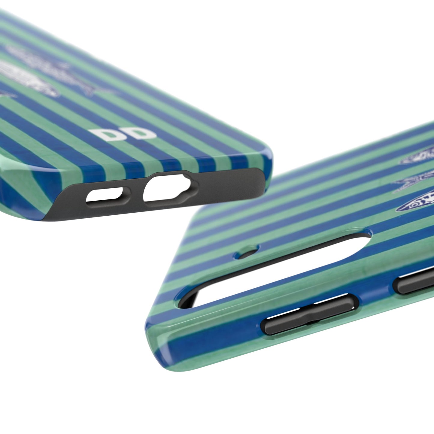 Sardine Phone Case in Turquoise & Blue Stripe