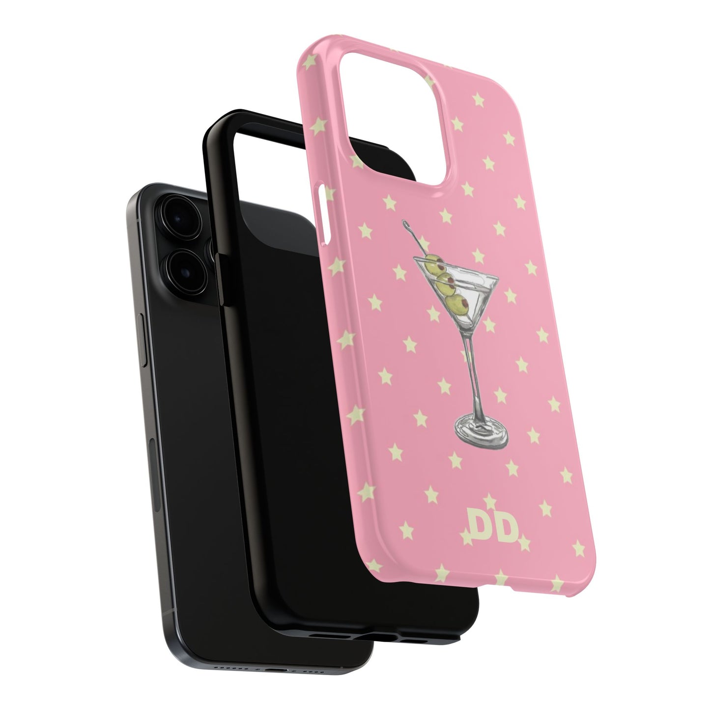 Martini Phone Case in Pink & Crème Stars