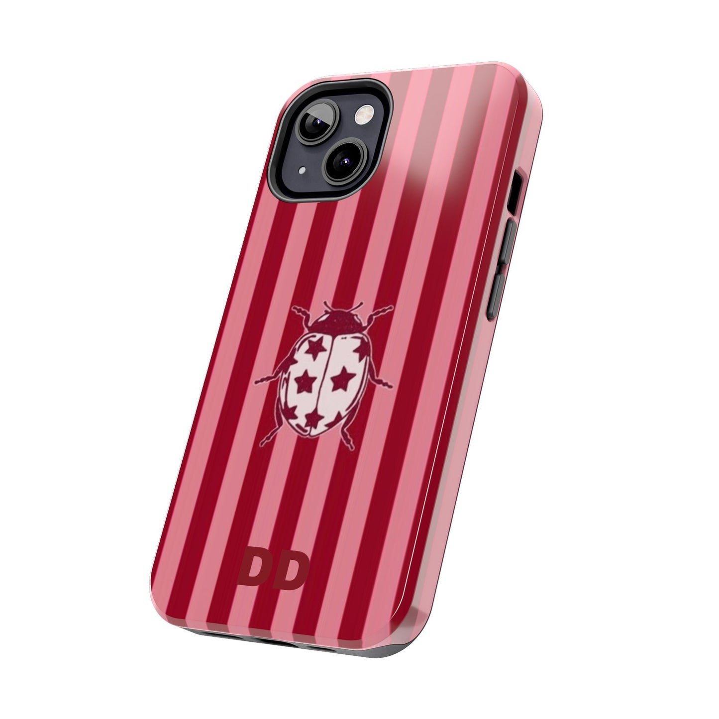 Ladybug Phone Case in Red & Pink Stripe