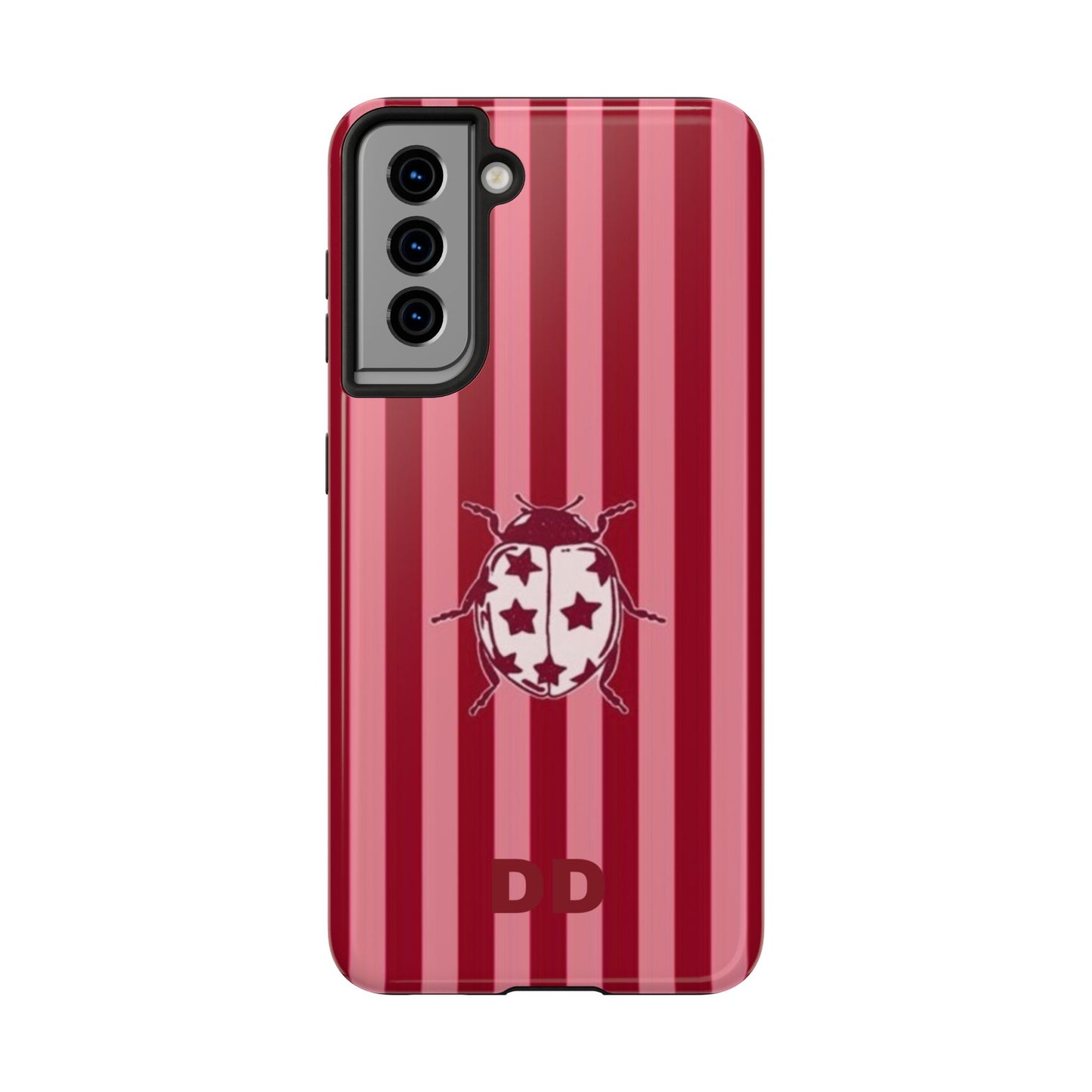 Ladybug Phone Case in Red & Pink Stripe
