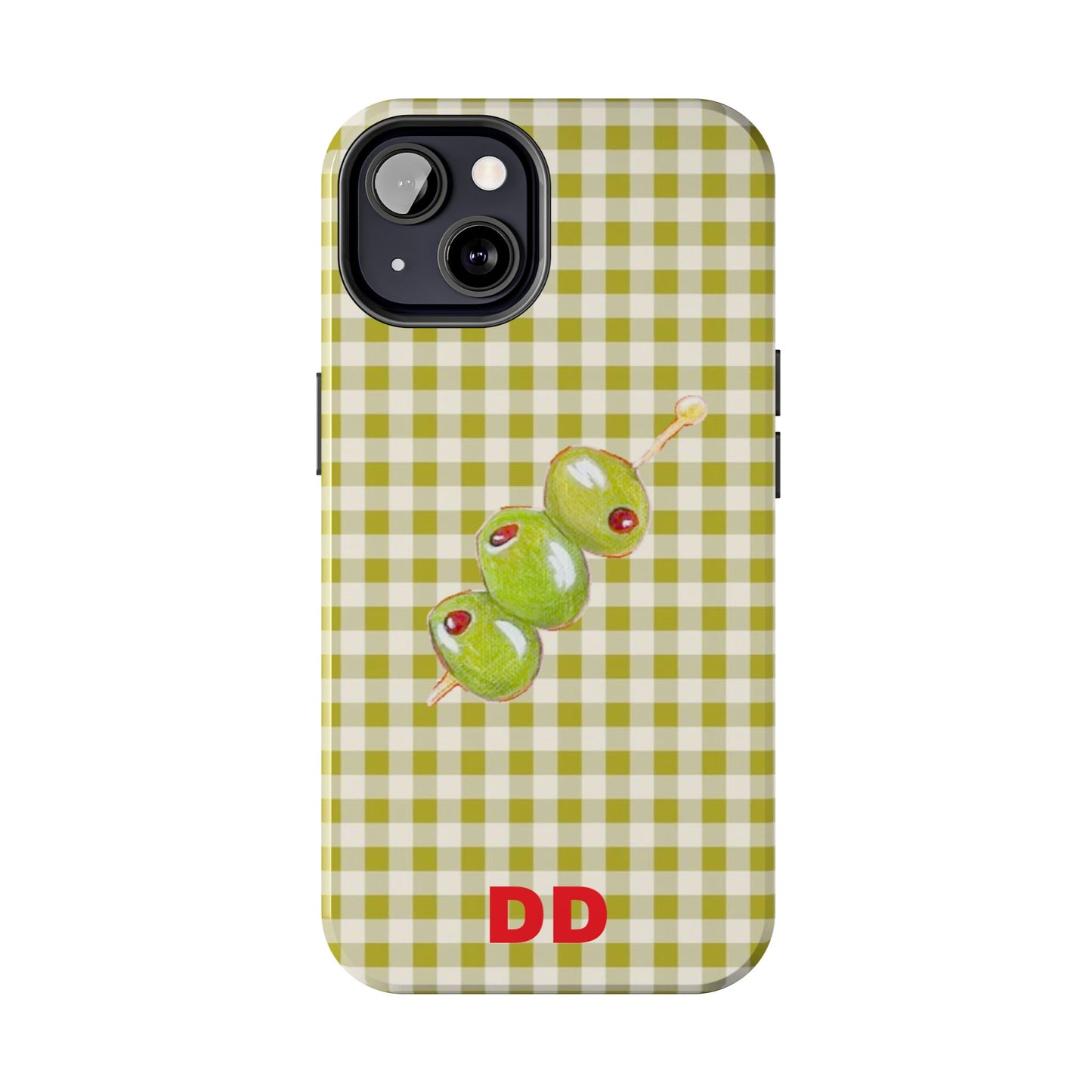 Olive Phone Case in Pear Green Checker