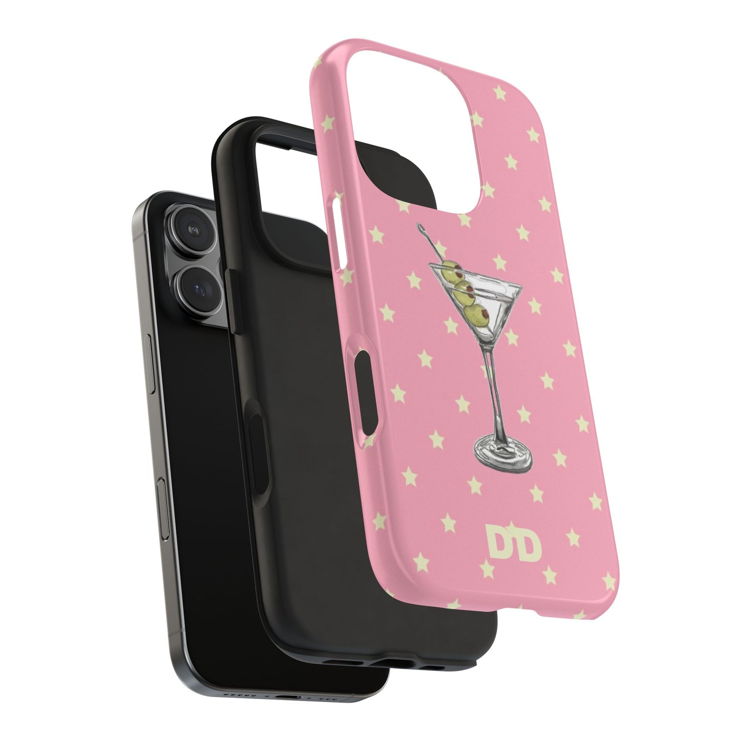 Martini Phone Case in Pink & Crème Stars