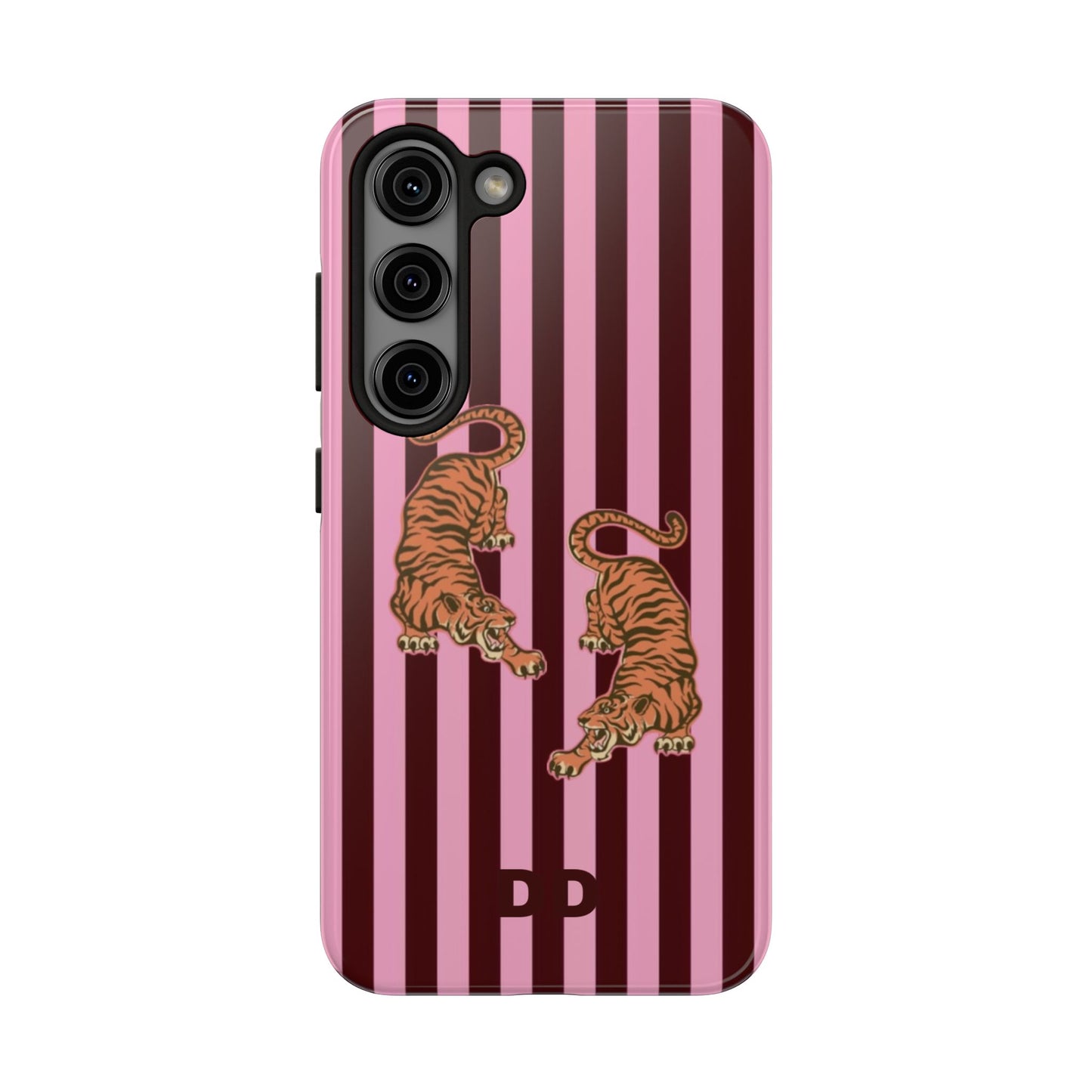 Tigress Phone Case in Burgundy & Pink