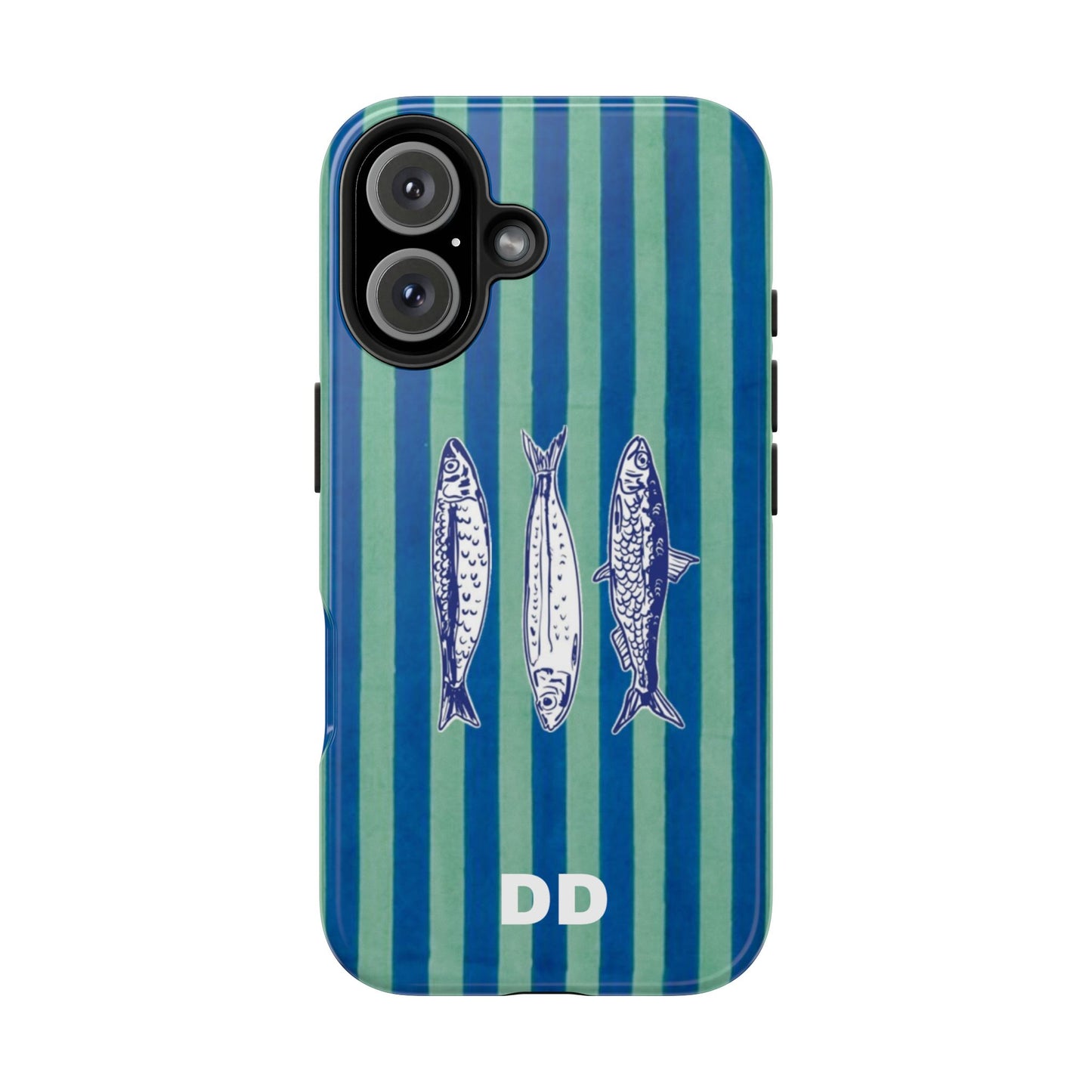 Sardine Phone Case in Turquoise & Blue Stripe
