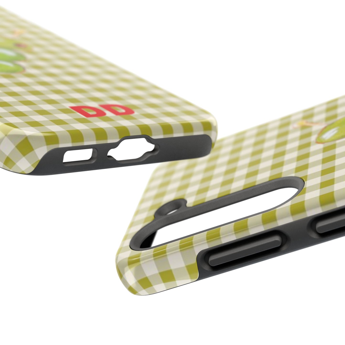 Olive Phone Case in Pear Green Checker