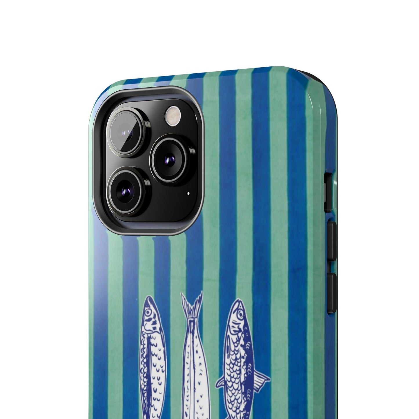 Sardine Phone Case in Turquoise & Blue Stripe