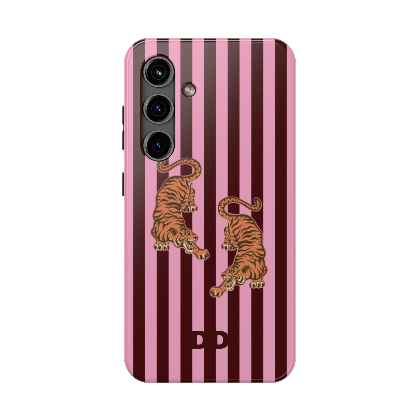Tigress Phone Case in Burgundy & Pink