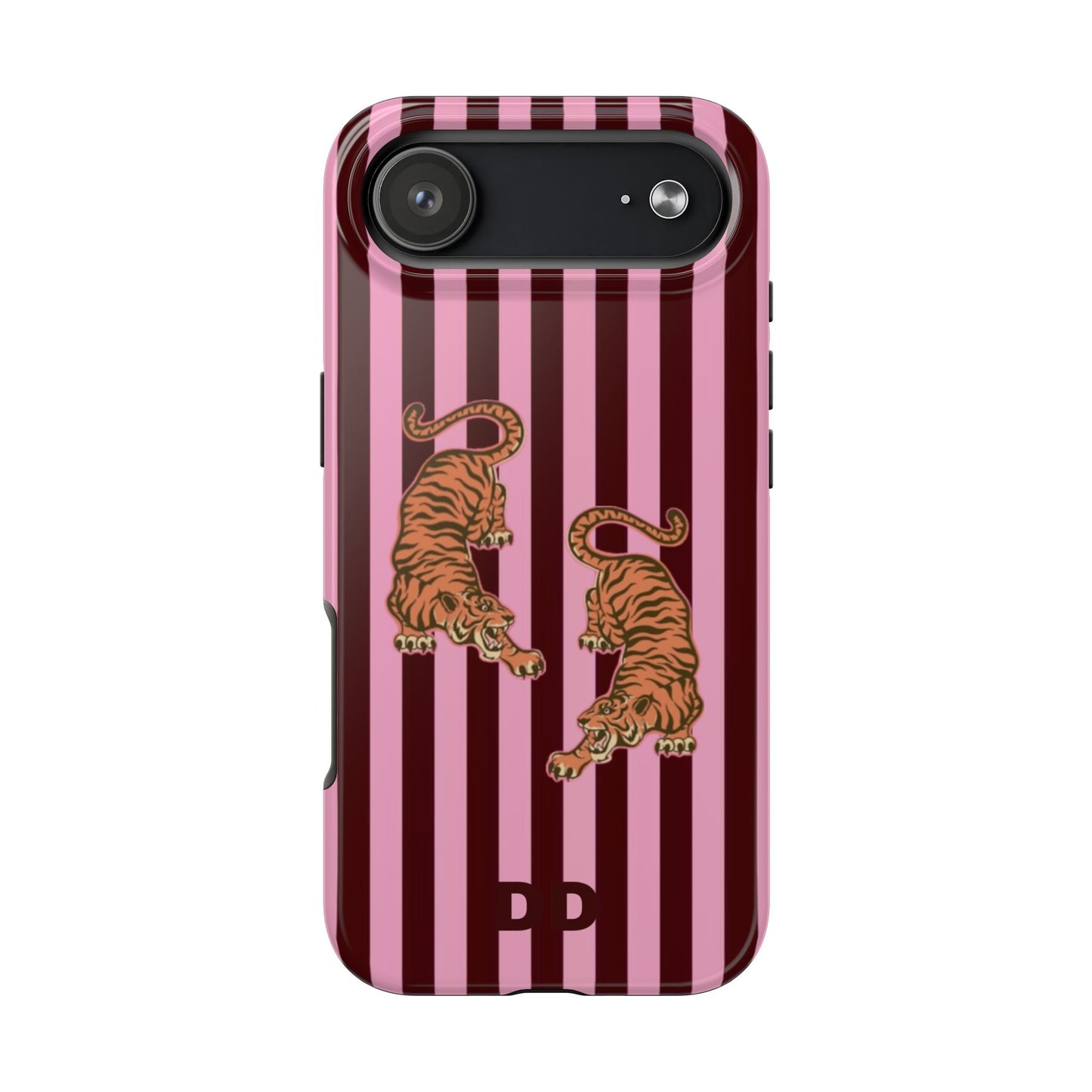 Tigress Phone Case in Burgundy & Pink