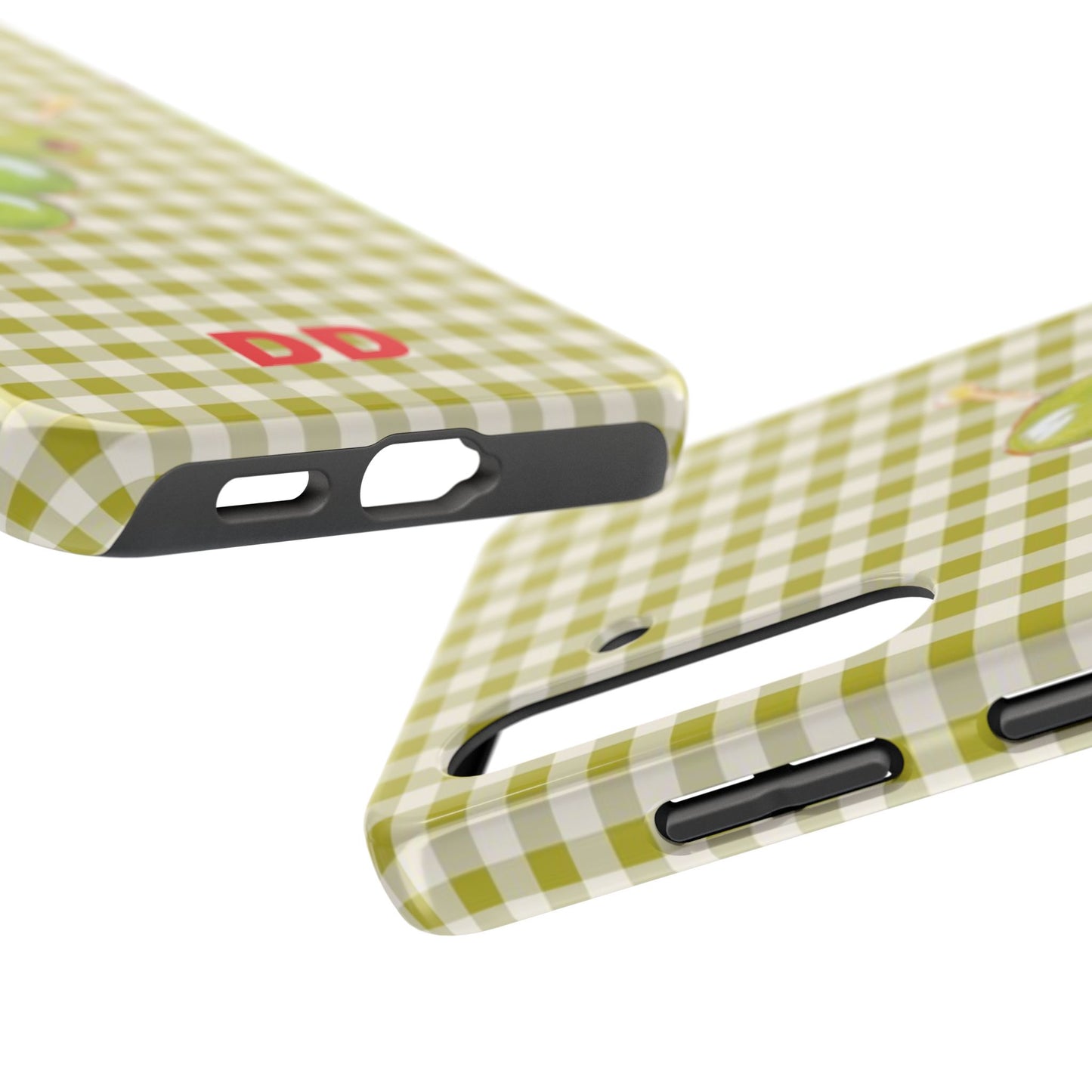 Olive Phone Case in Pear Green Checker