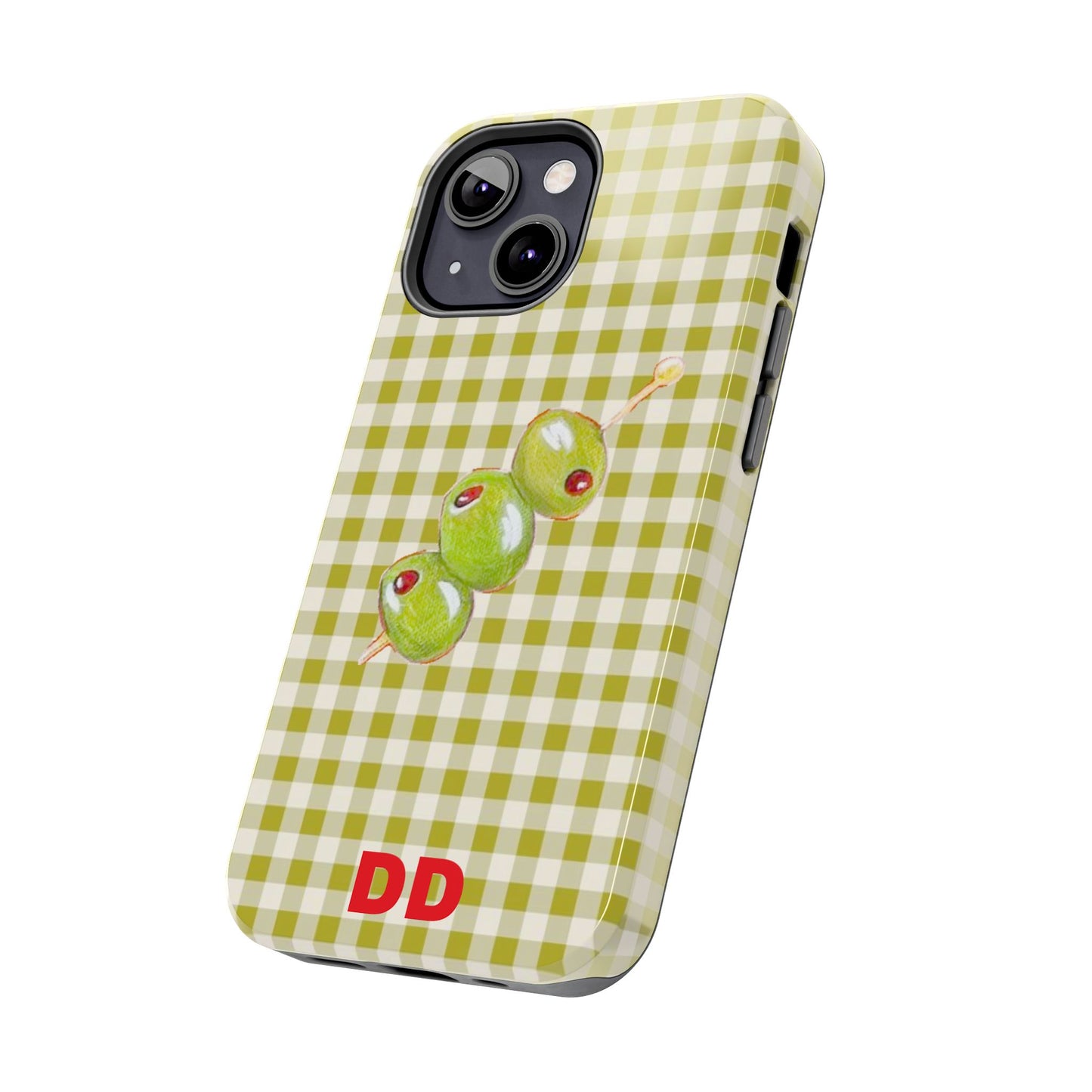 Olive Phone Case in Pear Green Checker