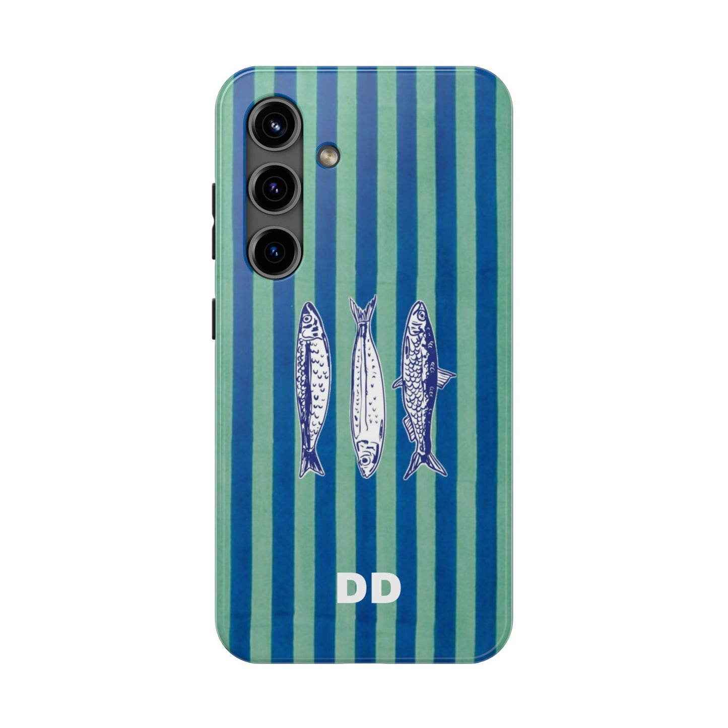 Sardine Phone Case in Turquoise & Blue Stripe