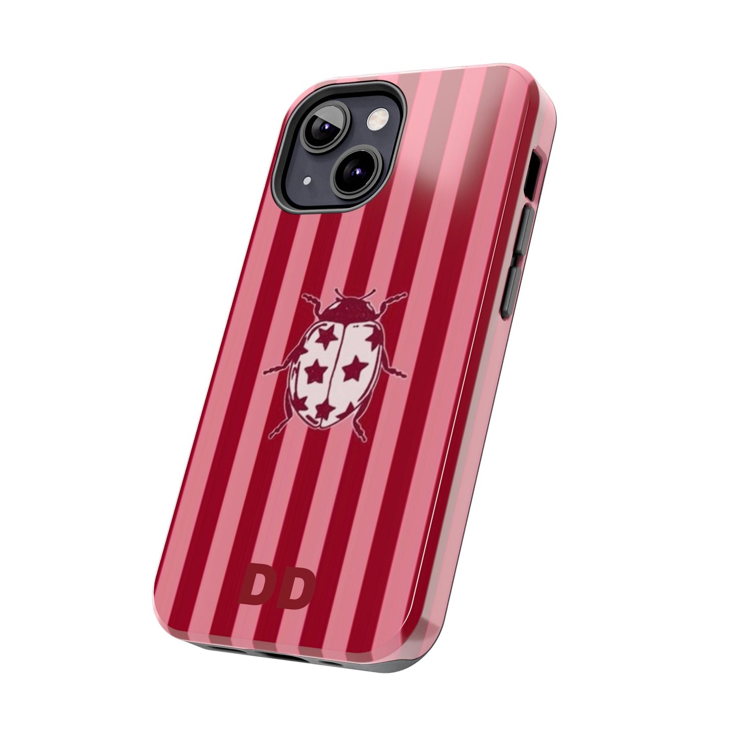 Ladybug Phone Case in Red & Pink Stripe