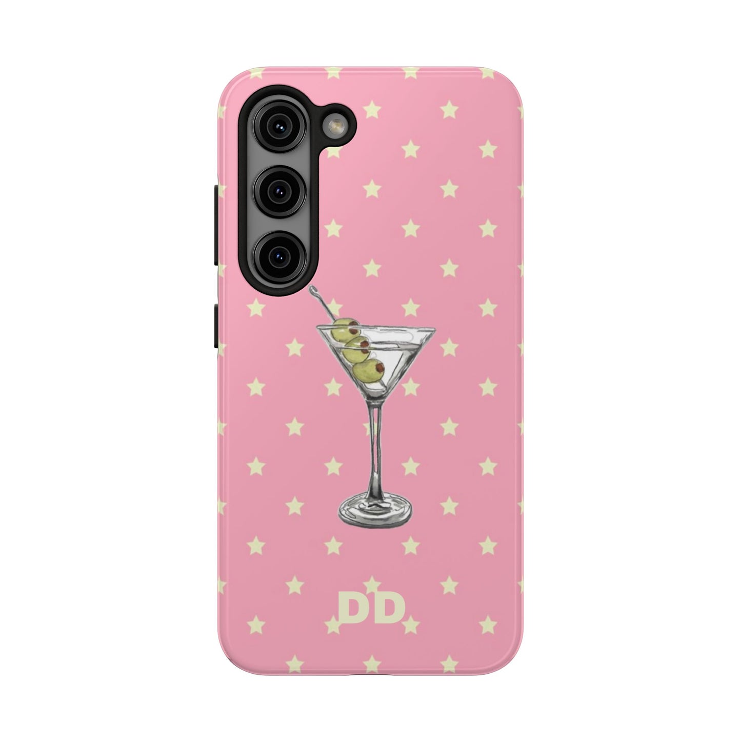 Martini Phone Case in Pink & Crème Stars