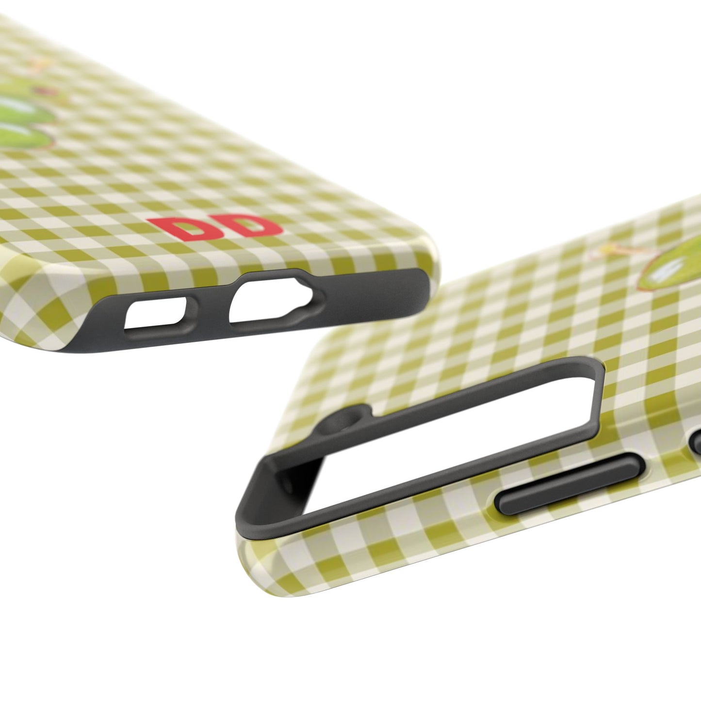 Olive Phone Case in Pear Green Checker