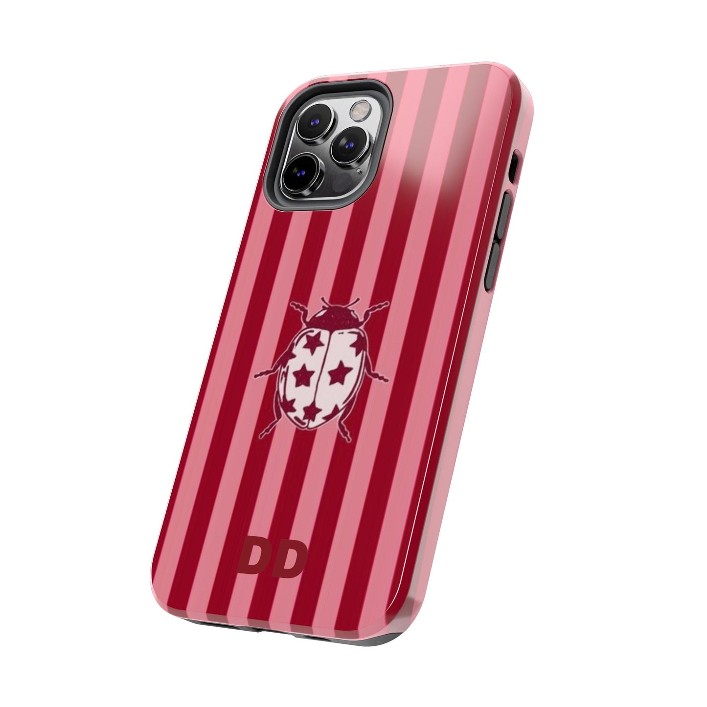 Ladybug Phone Case in Red & Pink Stripe