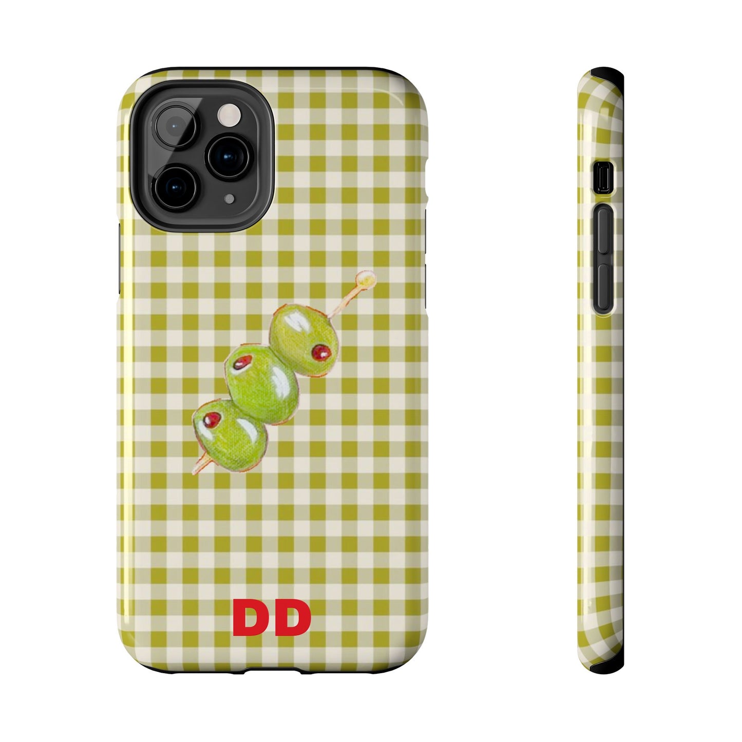 Olive Phone Case in Pear Green Checker
