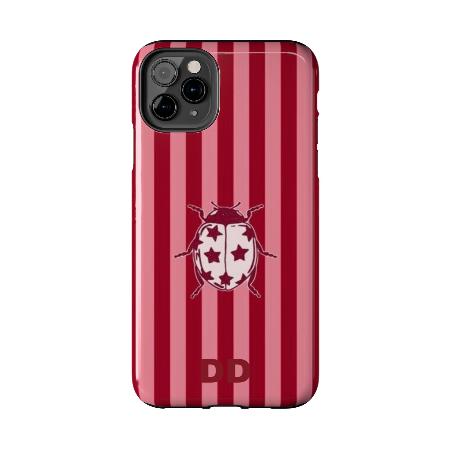 Ladybug Phone Case in Red & Pink Stripe