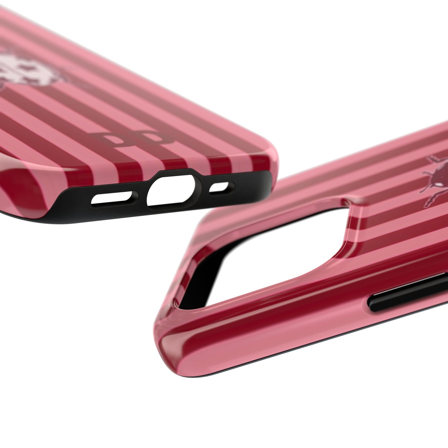 Ladybug Phone Case in Red & Pink Stripe