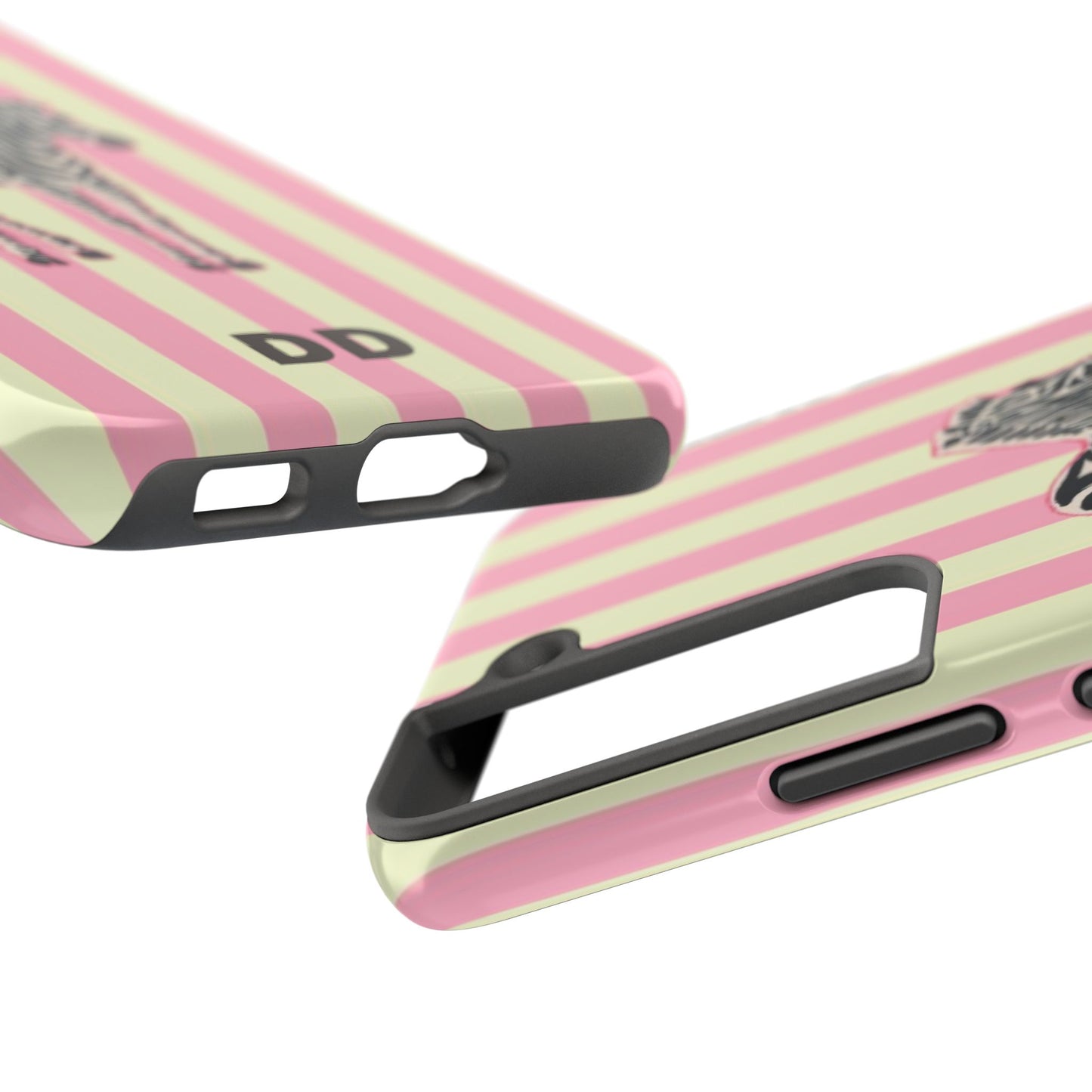Zebra Phone Case in Pink & Crème Stripe