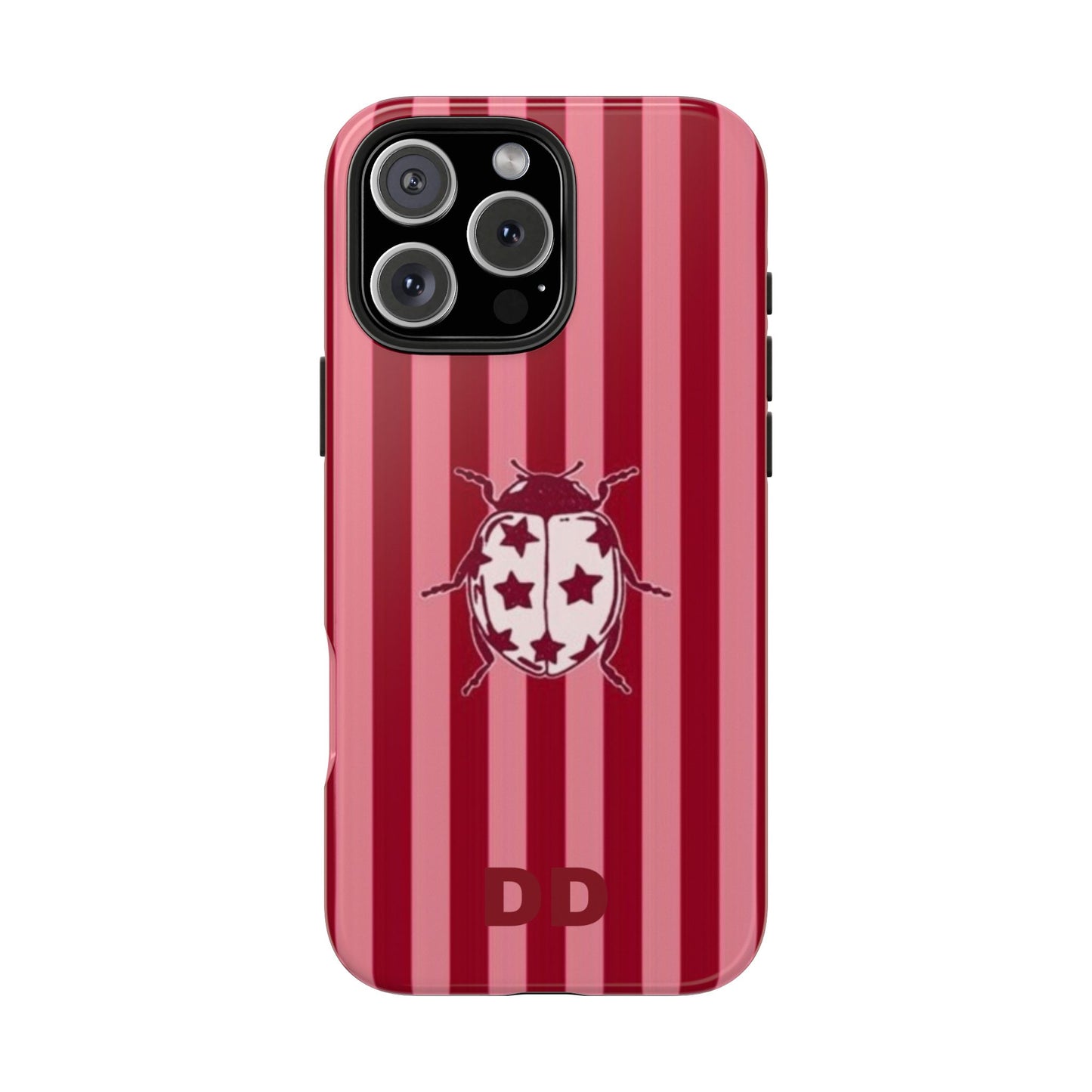 Ladybug Phone Case in Red & Pink Stripe