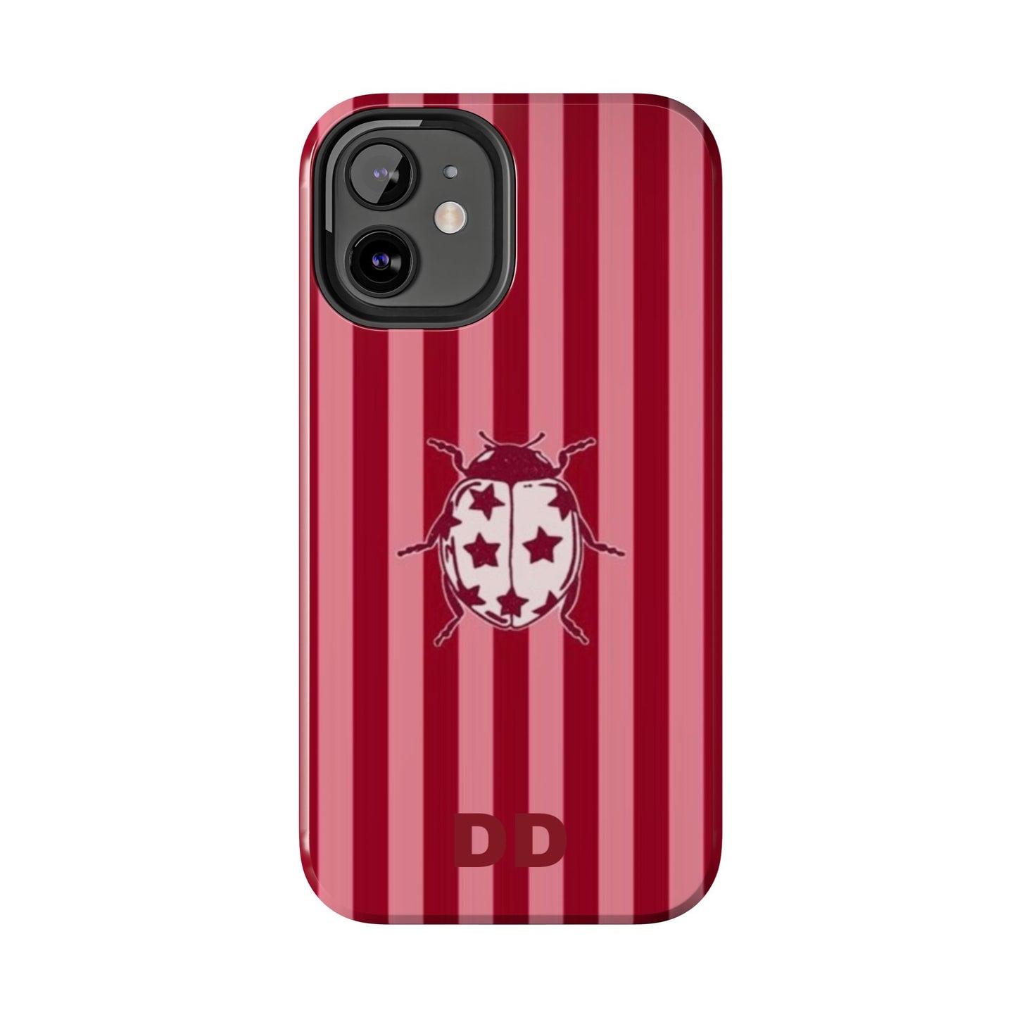 Ladybug Phone Case in Red & Pink Stripe