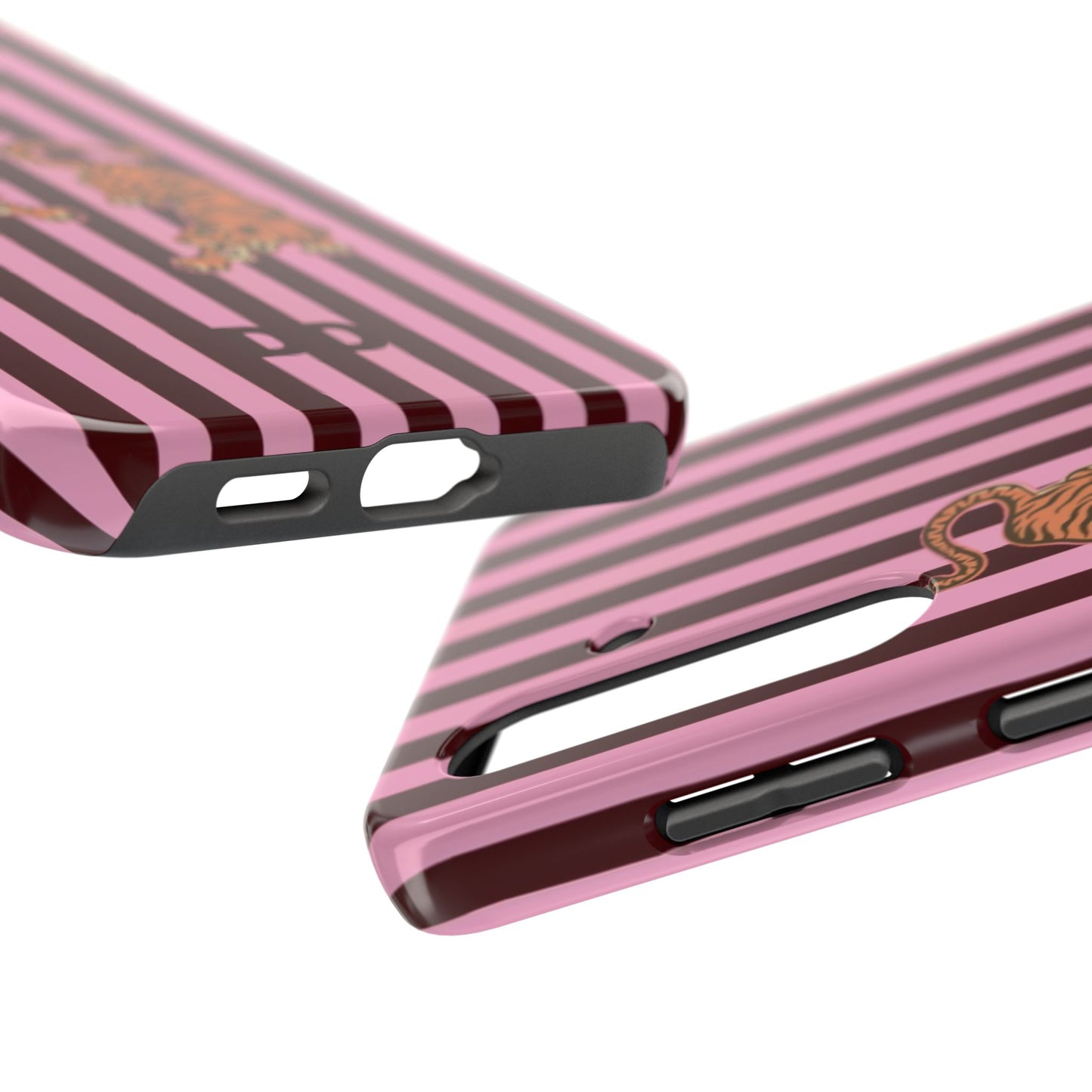 Tigress Phone Case in Burgundy & Pink