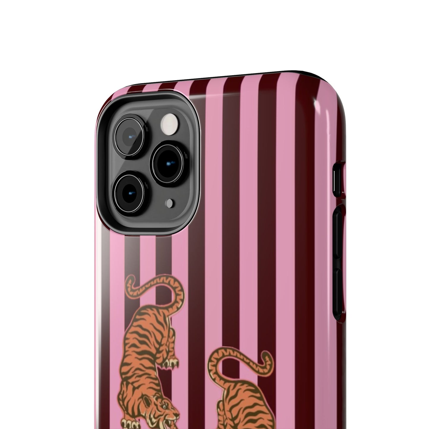 Tigress Phone Case in Burgundy & Pink
