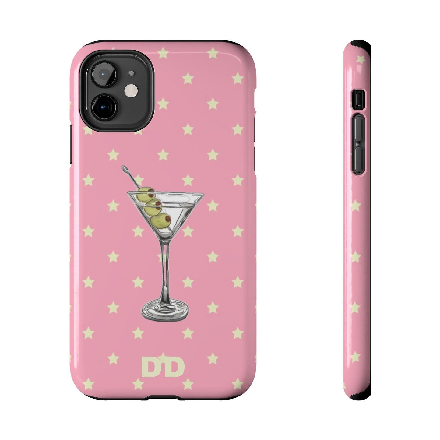 Martini Phone Case in Pink & Crème Stars