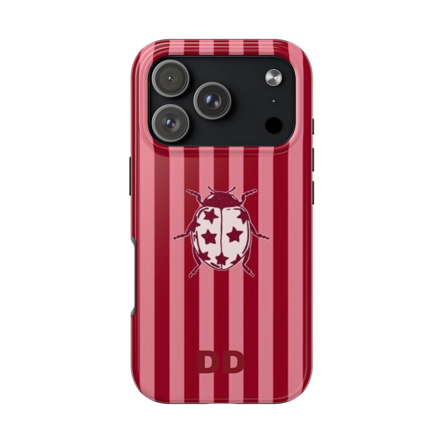 Ladybug Phone Case in Red & Pink Stripe