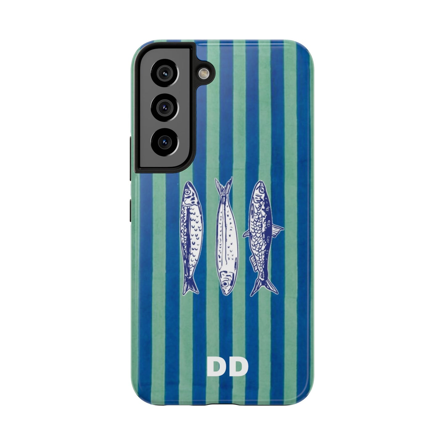Sardine Phone Case in Turquoise & Blue Stripe