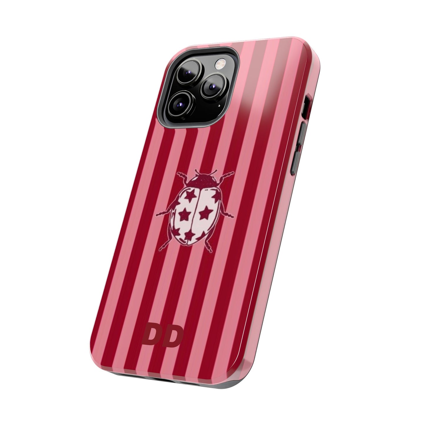 Ladybug Phone Case in Red & Pink Stripe