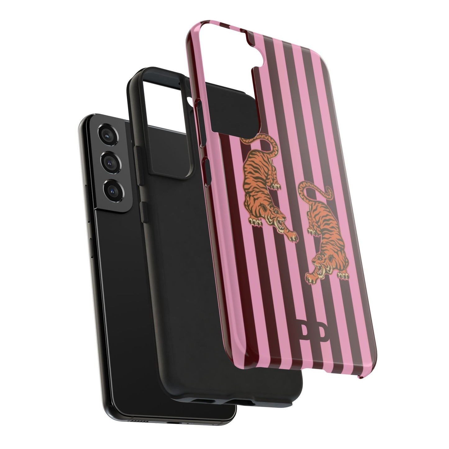 Tigress Phone Case in Burgundy & Pink