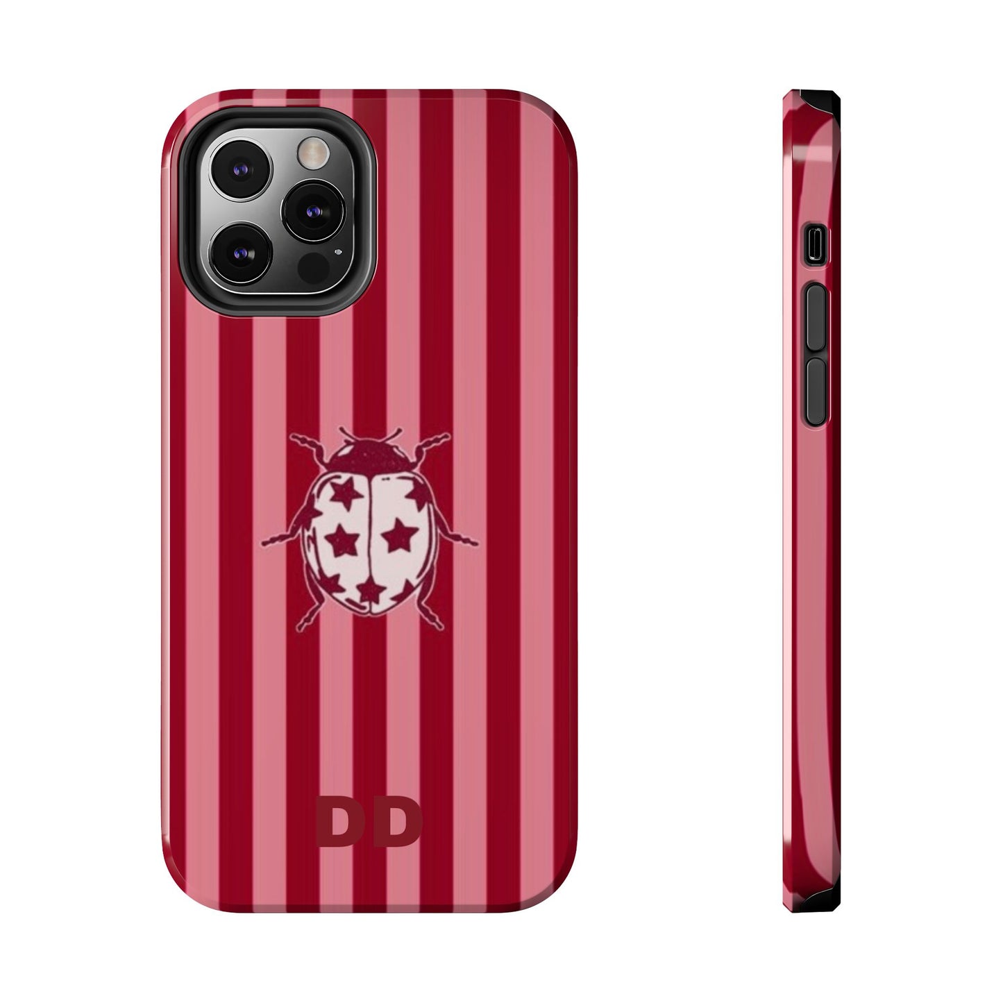 Ladybug Phone Case in Red & Pink Stripe