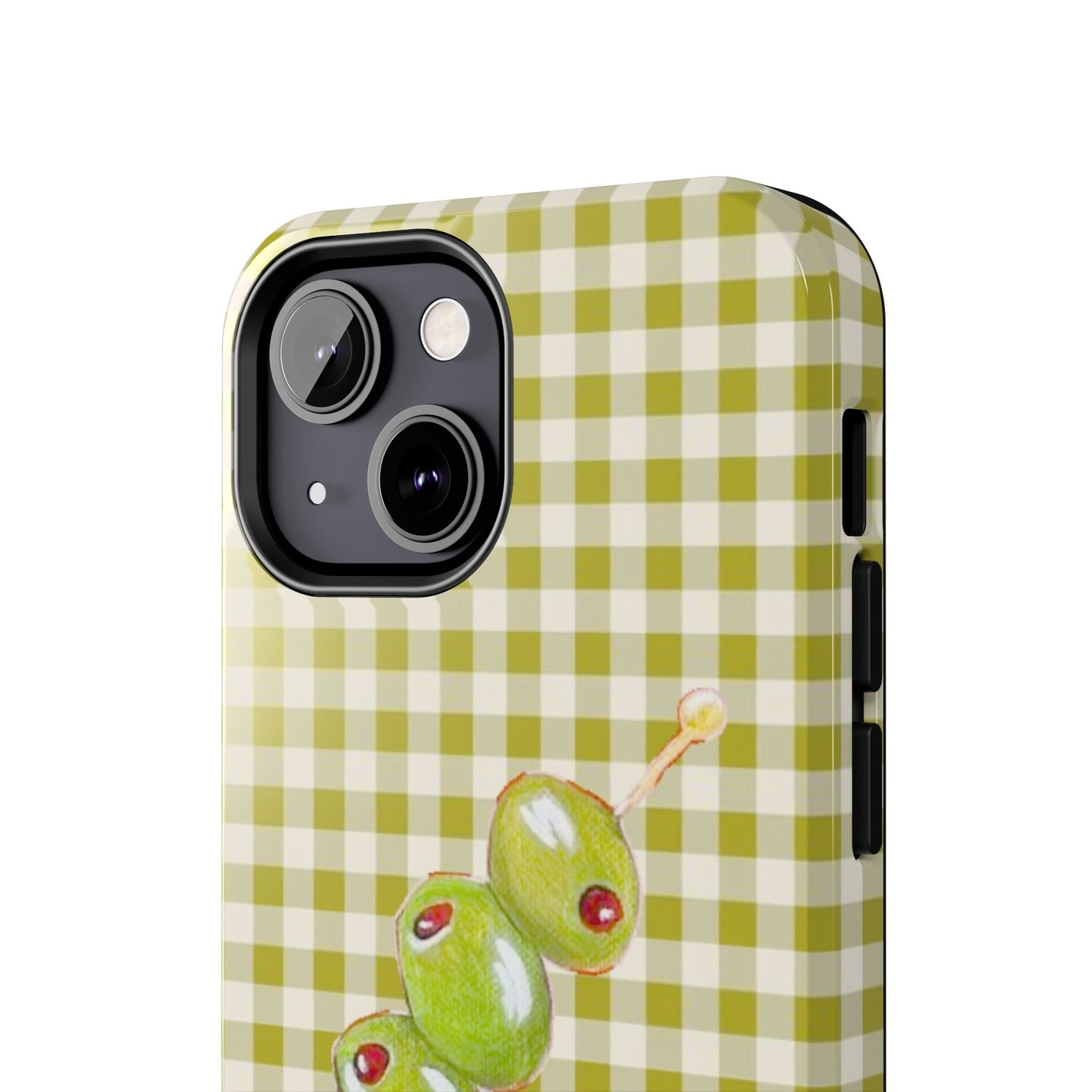 Olive Phone Case in Pear Green Checker