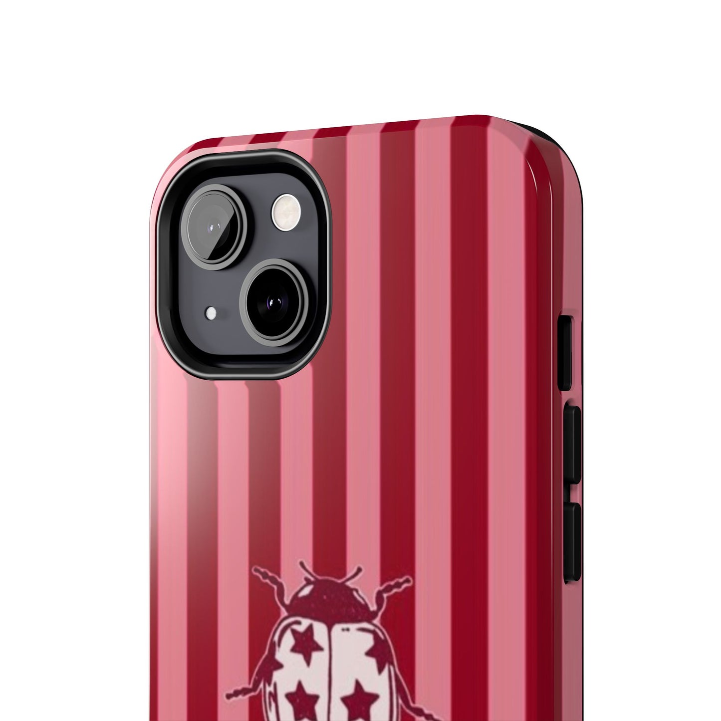 Ladybug Phone Case in Red & Pink Stripe