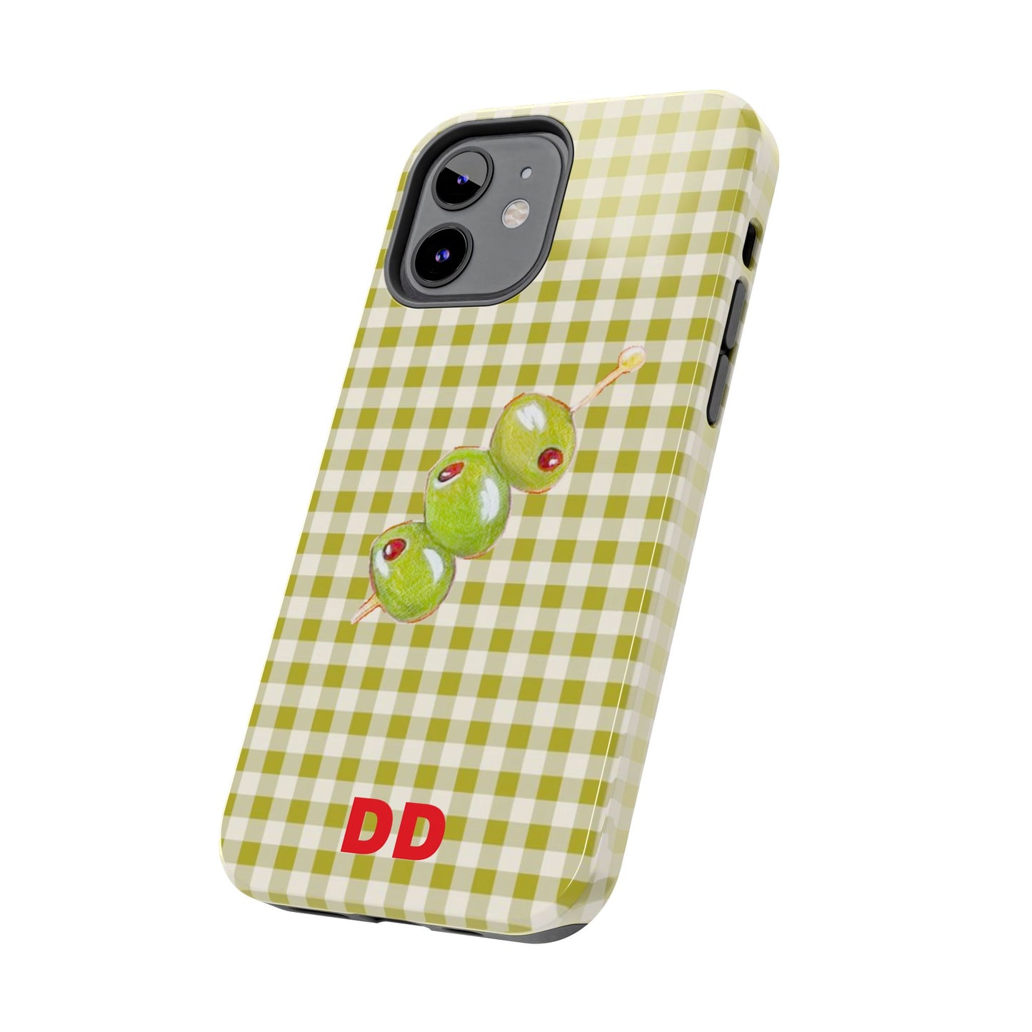 Olive Phone Case in Pear Green Checker