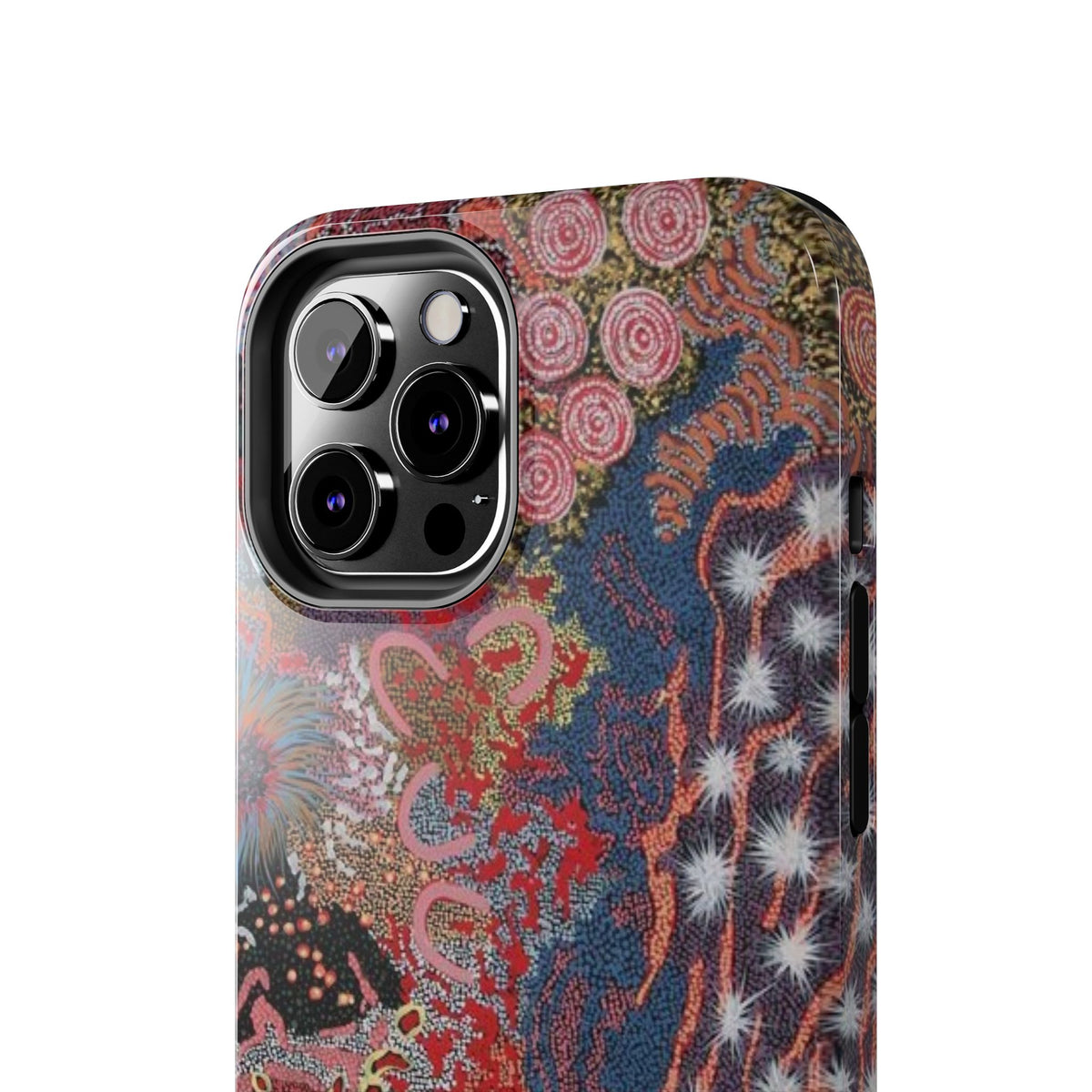 Mosaic Patchwork Phone Case — Multicolour Rainbow Geometric Mosaic Design, view 3 — MagSafe Compatible | Digital Divas