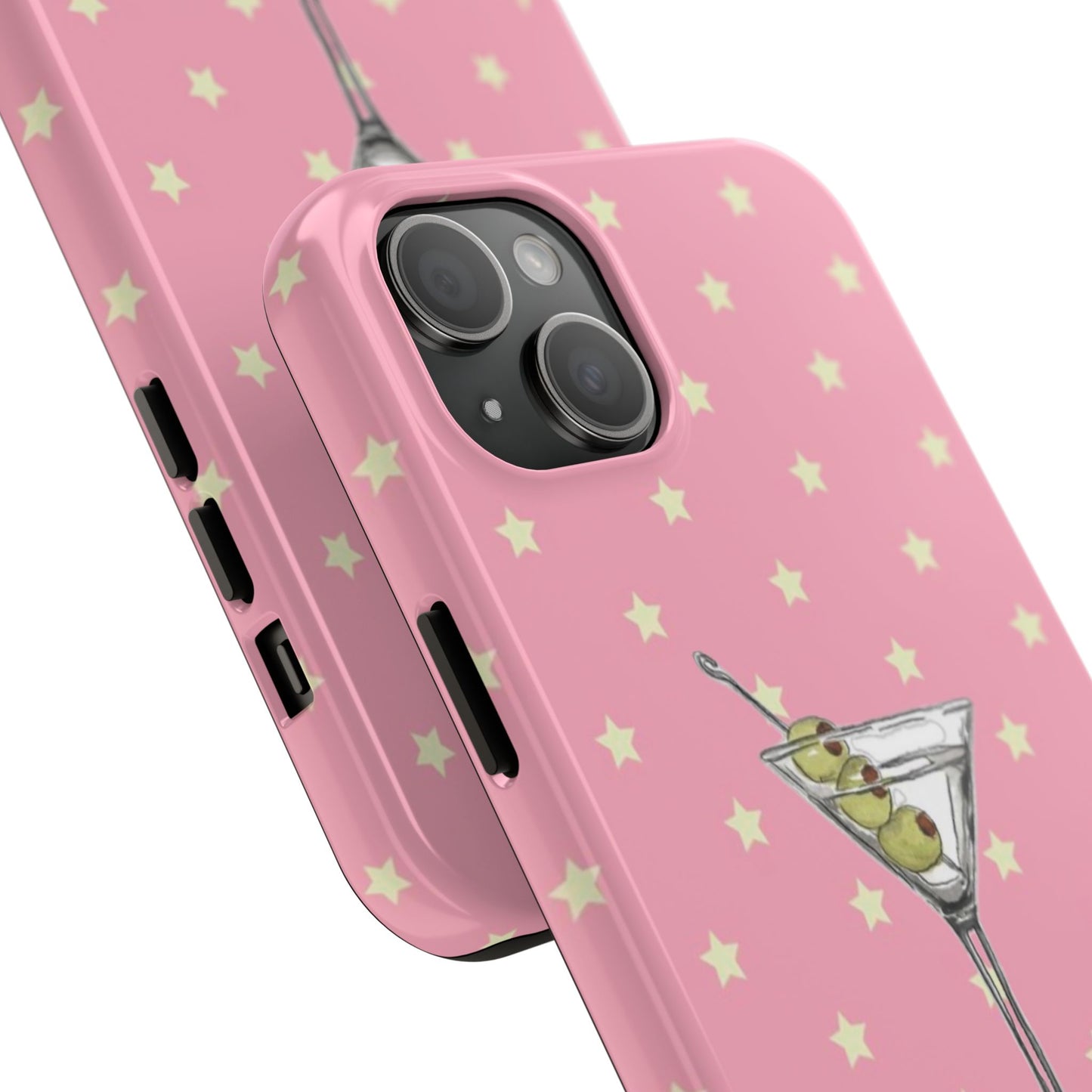 Martini Phone Case in Pink & Crème Stars