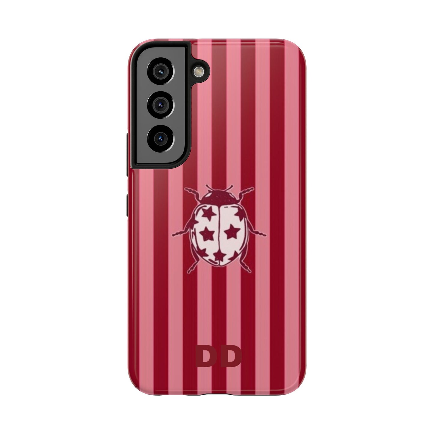 Ladybug Phone Case in Red & Pink Stripe