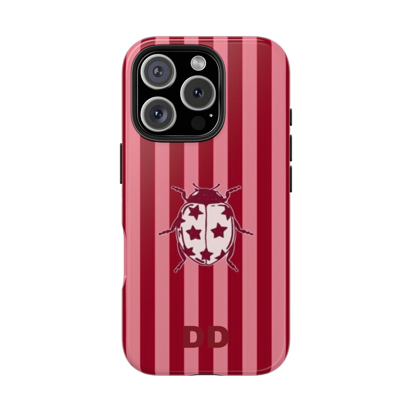 Ladybug Phone Case in Red & Pink Stripe