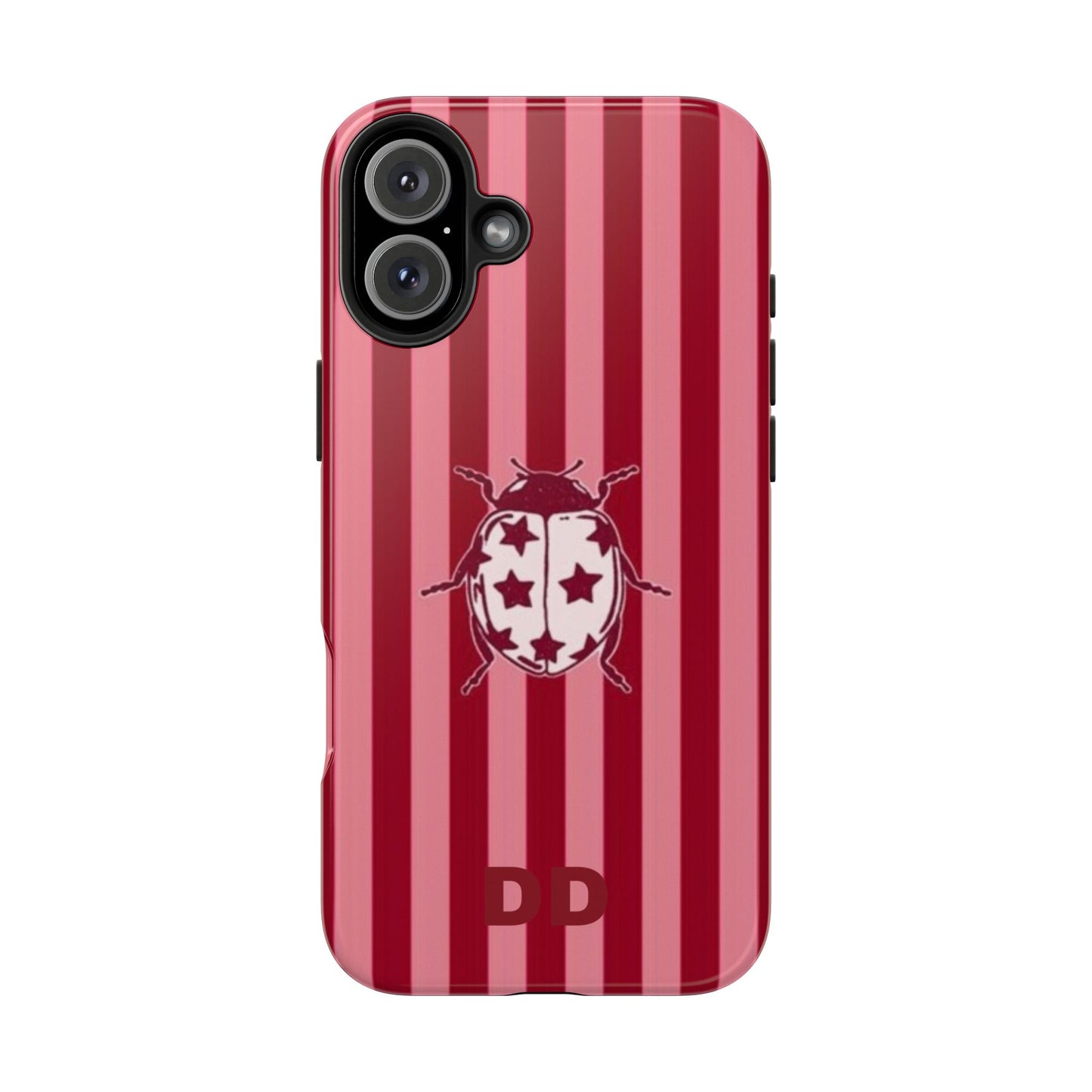 Ladybug Phone Case in Red & Pink Stripe