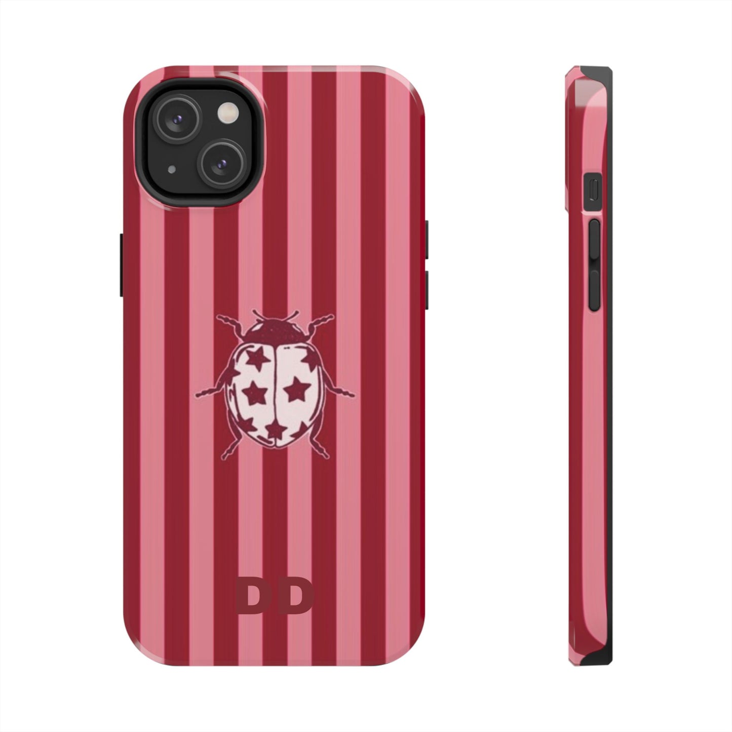 Ladybug Phone Case in Red & Pink Stripe