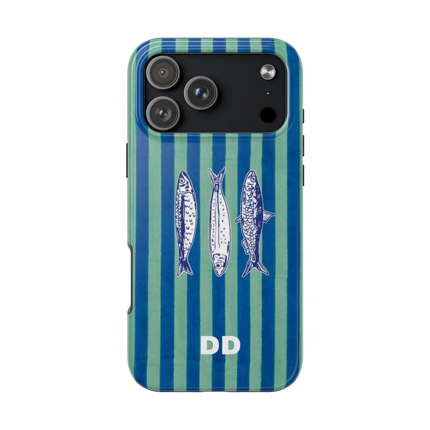 Sardine Phone Case in Turquoise & Blue Stripe
