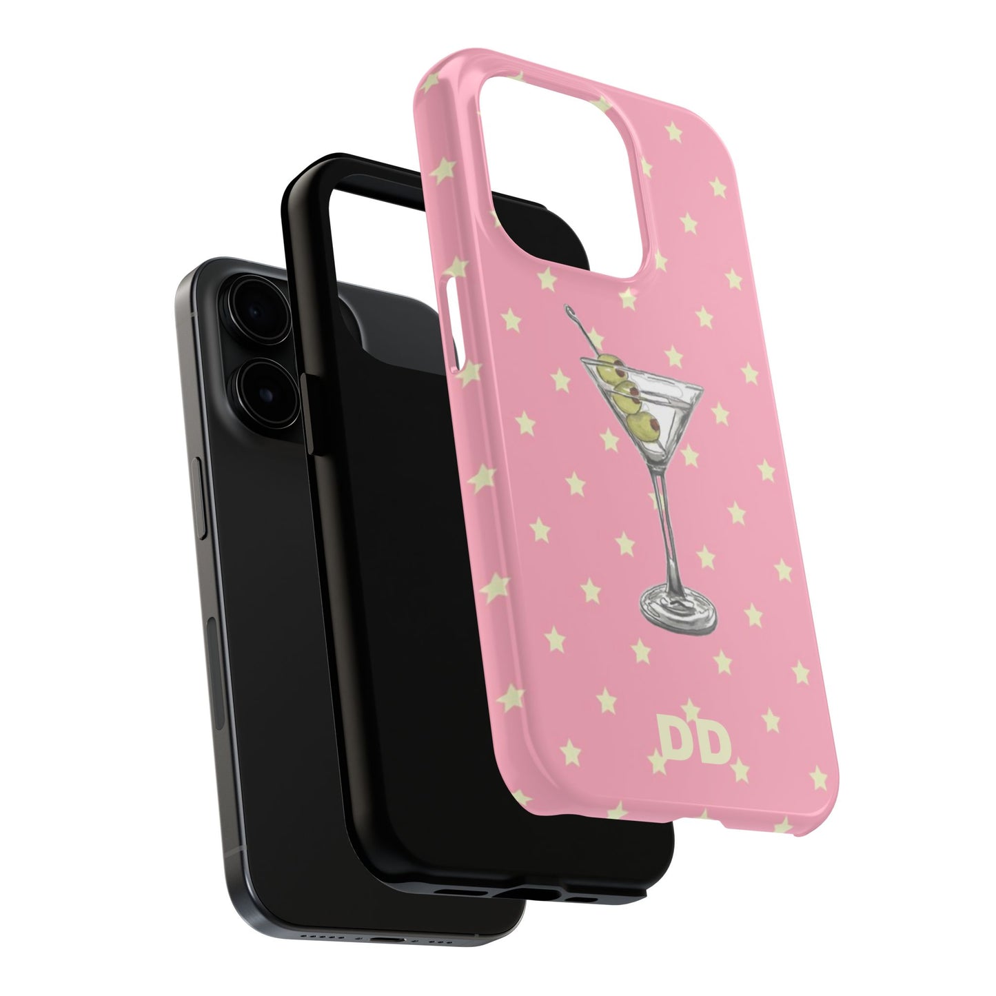 Martini Phone Case in Pink & Crème Stars
