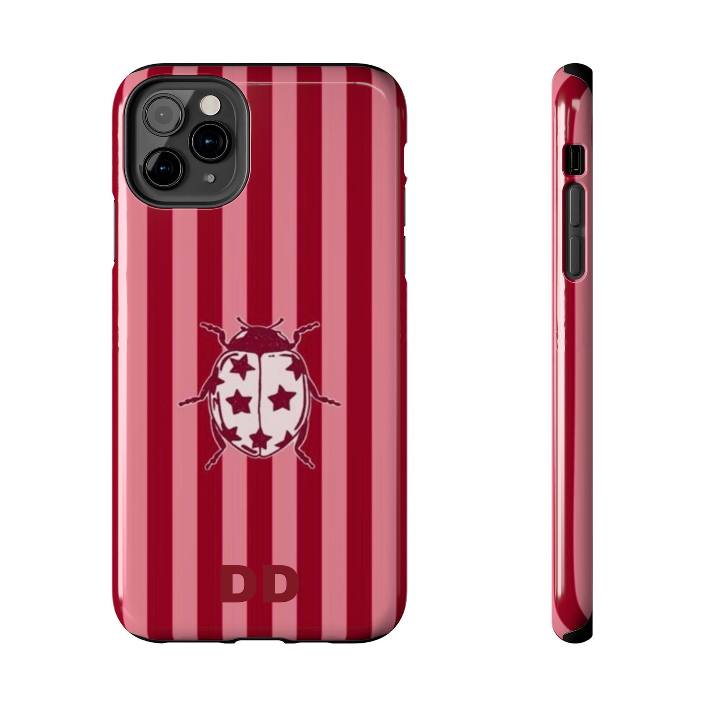 Ladybug Phone Case in Red & Pink Stripe