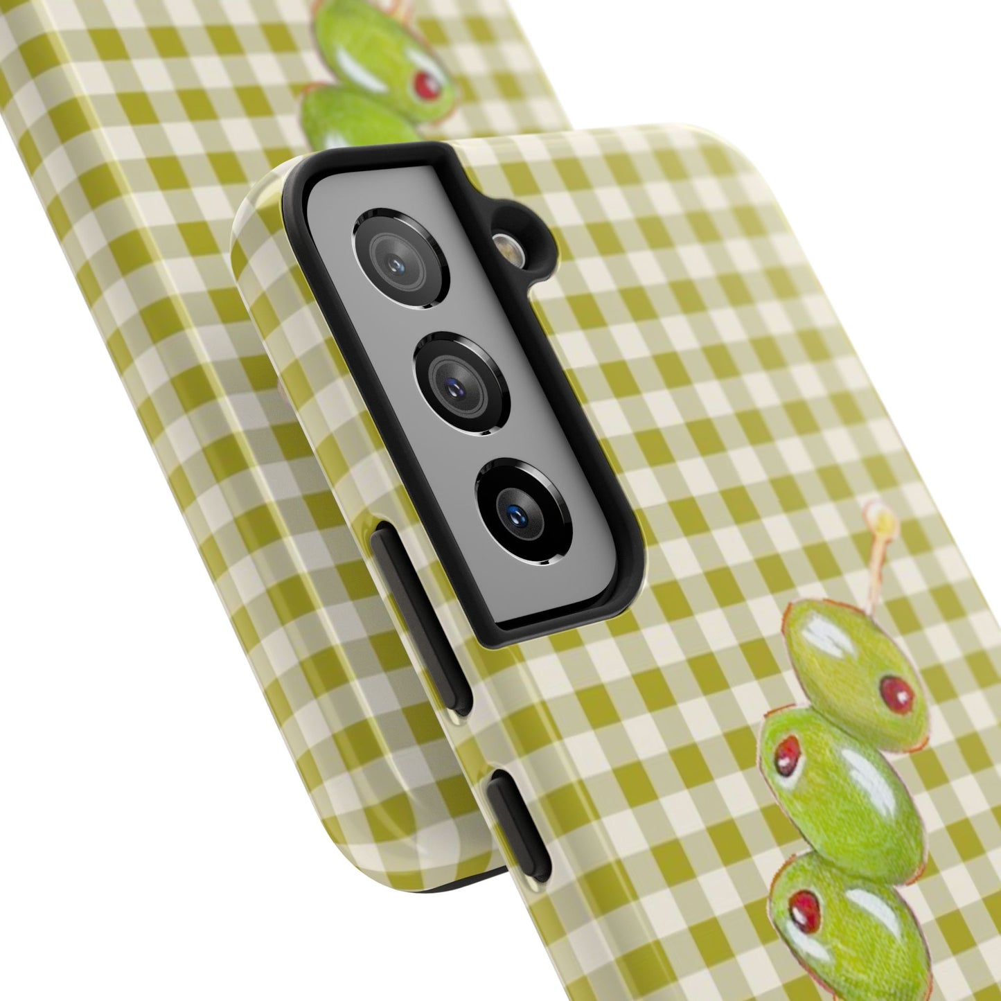 Olive Phone Case in Pear Green Checker